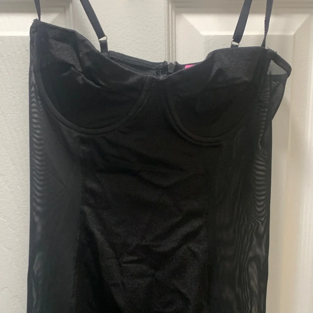 Edikted Black Mini Dress with Sheer Panels - Picture 5 of 5